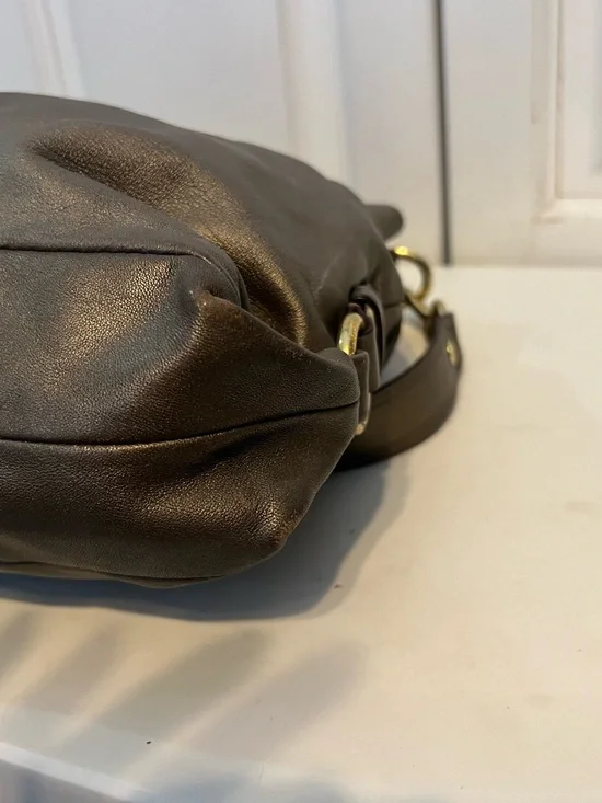 Coach Ashley Leather Satchel, Metallic Bronze. (Taupe) EUC - Picture 7 of 16